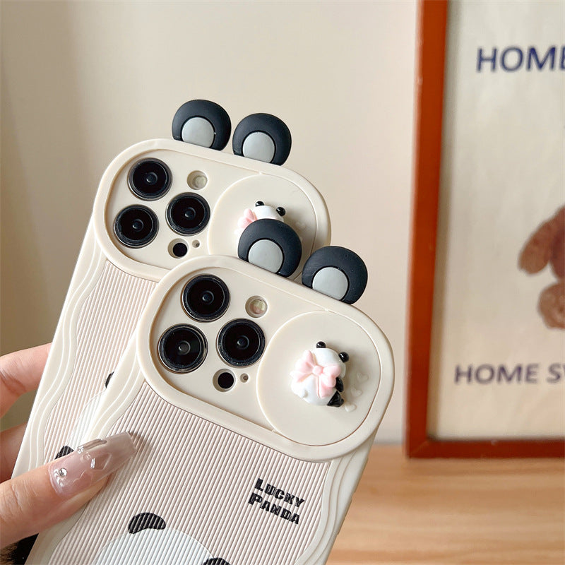 Cute Furry Panda Apple iPhone Case