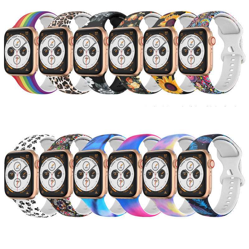 Printed Silicone Apple Watch Strap